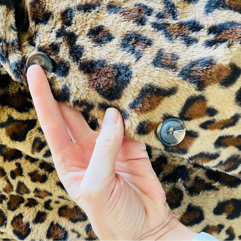 Altar'd State Leopard Print Faux Fur Coat in Brown and Black - Picture 10 of 13